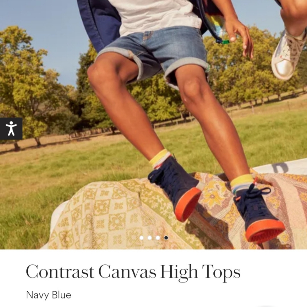 Navy and orange boden high top sneakers